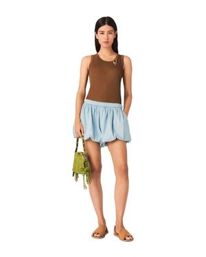 Maje Chambray Balloon Skort - Blue