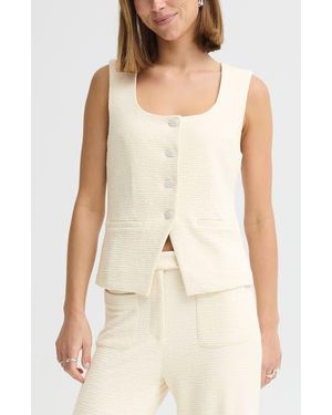 Ichi Ribbed Vest - Natural