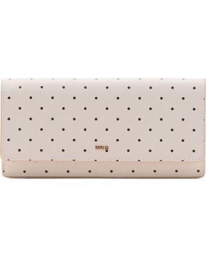 Mango Polka Dot Faux Leather Flap Wallet - Pink