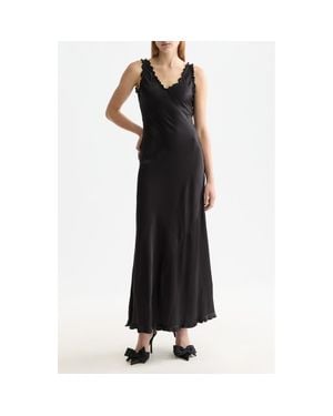 Scotch & Soda Ruffle Trim Maxi Slipdress - Black