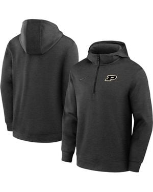 Nike Purdue Boilermakers Coaches Dri-Fit Half-Zip Hoodie - Black