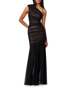 Elliatt Vienna Ruched One-Shoulder Gown - Black