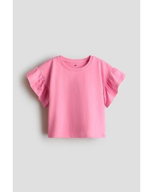 H&M Flutter-Sleeved Top - Pink