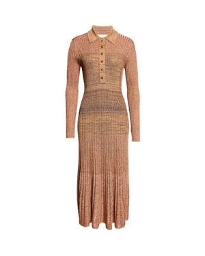 Zimmermann Mouliné Rib Polo Sweater Dress - Brown