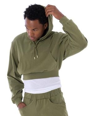 DAI MODA Eco Crop Workout Hoodie - Green