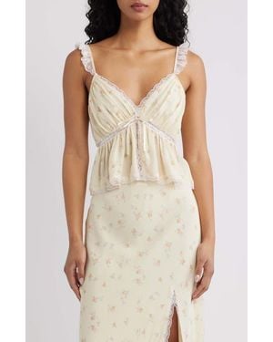 LoveShackFancy Nicoleta Lace Trim Camisole - White