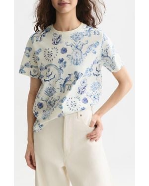 Scotch & Soda Print Cotton T-Shirt - Blue