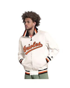 Starter Baltimore Orioles The Captain Cooperstown Logo Full-Zip Varsity Jacket - Natural