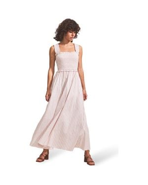 Ro&zo Stripe Shirred Dress - Pink