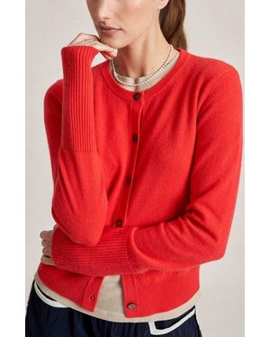 La Ligne Solid Lean Lines Cardigan - Red
