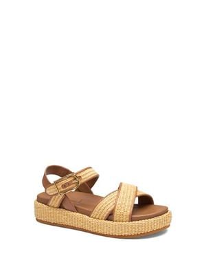 Johnston & Murphy Carli Ankle Strap Platform Sandal - Brown