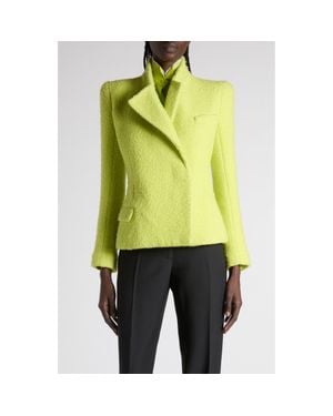 Tom Ford Sequin Tweed Double Breasted Jacket - Green