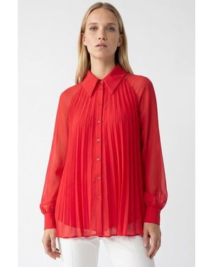 Exquise Keyla Long Sleeve Shirt With Buttoned Cuffs - Red
