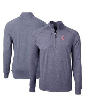 Cutter & Buck Greenville Drive Adapt Eco Knit Heather Big & Tall Quarter-Zip Pullover Top - Blue