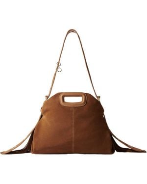 Maje Suede Miss M Bag - Brown