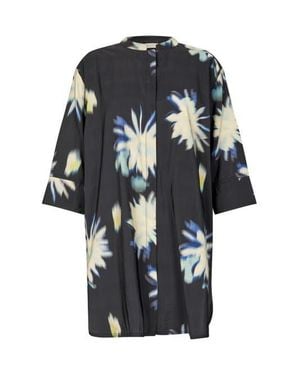 Masai Geam 3/4 Sleeve Floral Shirt - Black