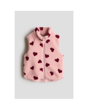 H&M Patterned Teddy Gilet - Pink