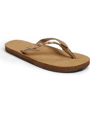 Rainbow Sandals 'Flirty' Braided Leather Flip Flop - Brown