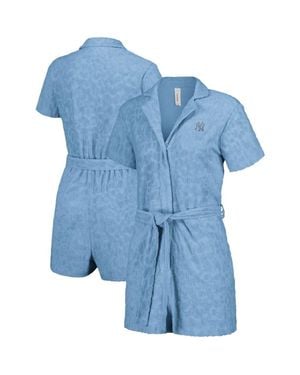 Lusso New York Yankees Trixie Cheetah Romper - Blue