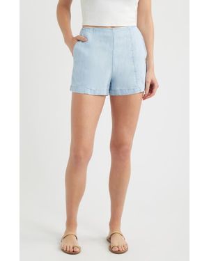 Bella Dahl Smocked Back Seam Shorts - Blue