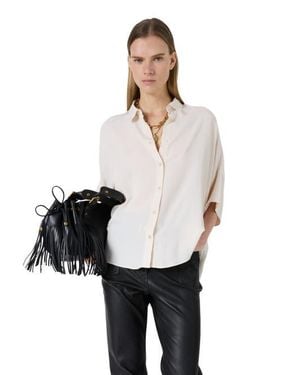 Gerard Darel Cirae 3/4 Sleeve Oversized Shirt - White