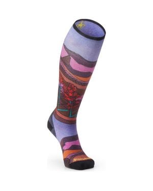 Smartwool Ski Zero Cushion Floral Knee High Socks - Purple