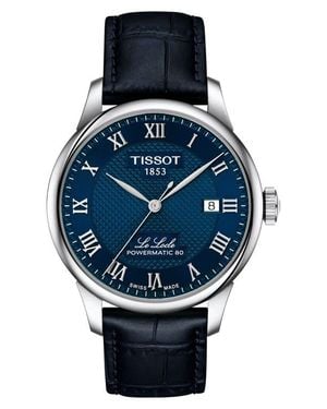 Tissot Le Locle Powermatic 80 Leather Strap Watch, 39.3Mm - Black