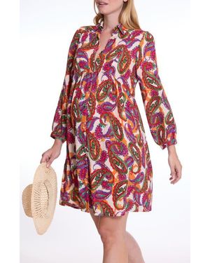 Cache Coeur Soledad Maternity And Nursing Shirt Dress - Red