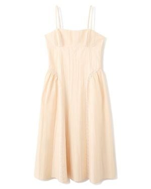 Mango Lace Detail Corset Dress - Natural