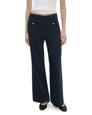 Mango Flare Leg Pants - Blue