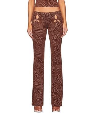 I.AM.GIA Amina Cutout Low Rise Flare Pants - Red