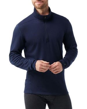 Smartwool Classic Thermal Merino Base Layer Quarter Zip Pullover - Blue