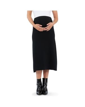 Ripe Maternity Knit Midi A-Line Maternity Skirt - Black