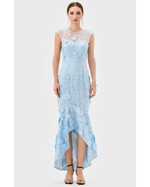 Bariano Freyja Cap Sleeve Hi Lo Midi - Blue