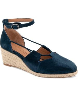 Gentle Souls Ori Ankle Strap Platform Wedge Espadrille - Blue