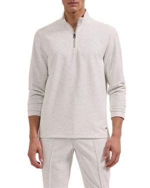 Bugatchi Soft Touch Quarter Zip Pullover - Gray