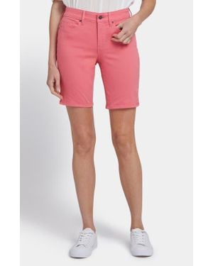 NYDJ Ella Side Slit Denim Bermuda Shorts - Pink