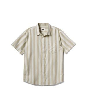 Quiksilver Oxford Stripe Classic Short Sleeve Button-Up Shirt - White
