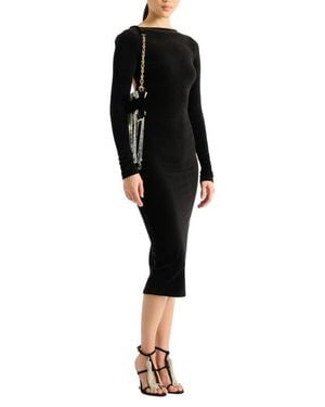 Balmain Long Velvet Dress - Black