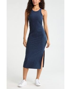 Zella Renew Mélange Midi Tank Dress - Blue