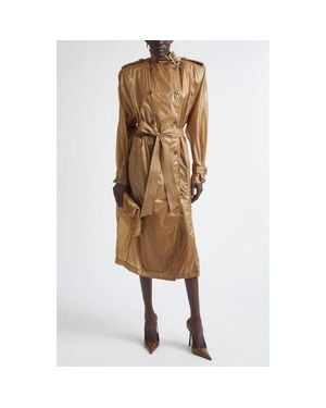 Saint Laurent Double Breasted Trench Coat - Brown