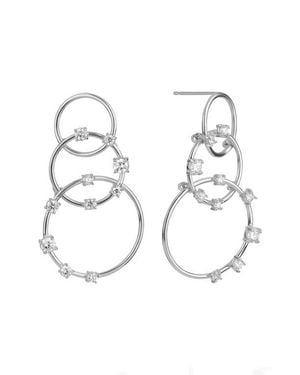 Lana Jewelry 14K Diamond Three Tier Circle Drop Earrings - Metallic