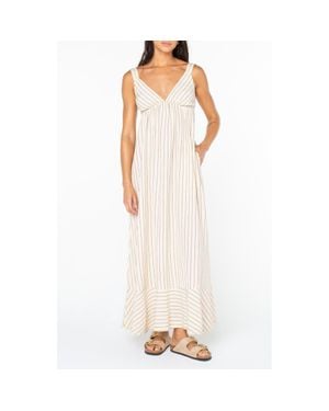 Roxy Wilder Coast Stripe Maxi Sundress - White