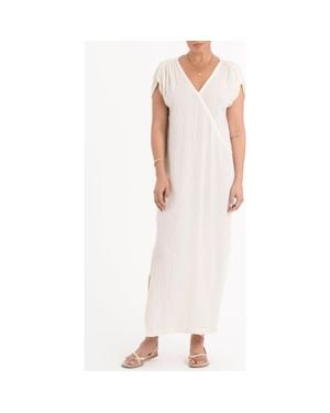 ocean + main Gathered Shoulder Tie Back Dress - Pink