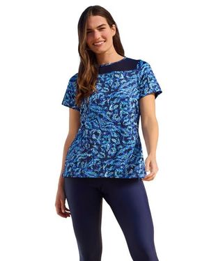 Swim 365 Mesh Yoke Swim Tee - Blue