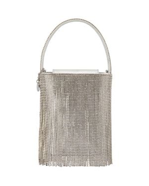 OLGA BERG Billie Crystal Fringe Top Handle Bag - Gray