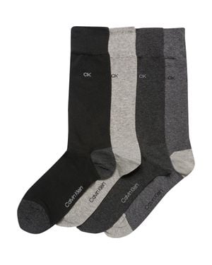Calvin Klein Assorted 4-Pack Cotton Blend Crew Socks - Black