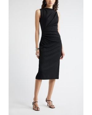 Nordstrom Ruched Midi Dress - Black