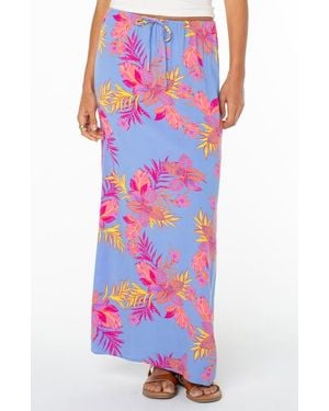 Roxy Iyla Floral Drawstring Maxi Skirt - White