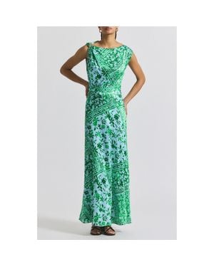 10 Crosby Derek Lam Maritza Watercolor Tile Print Maxi Dress - Green